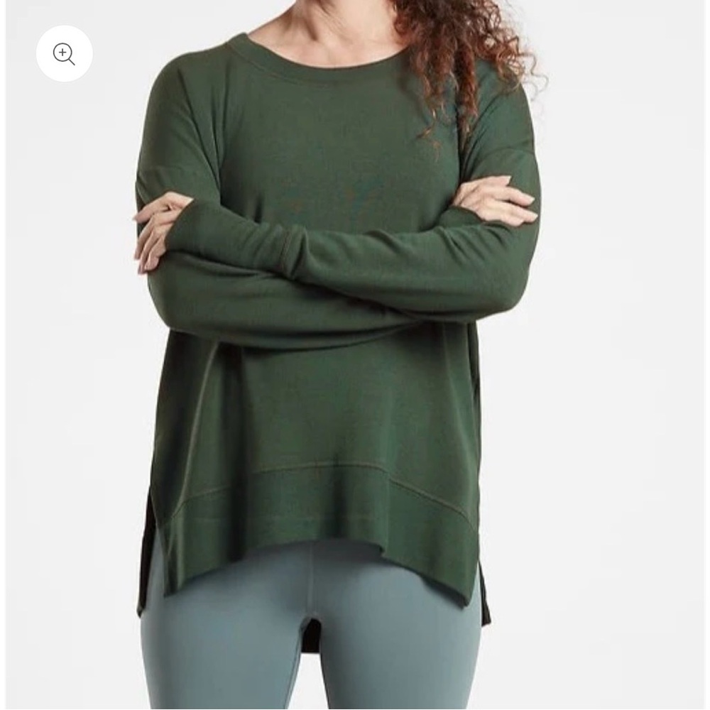 Athleta Forest Green Knit Top size M